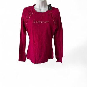 Bebe Women's Pink and Red T-shirt